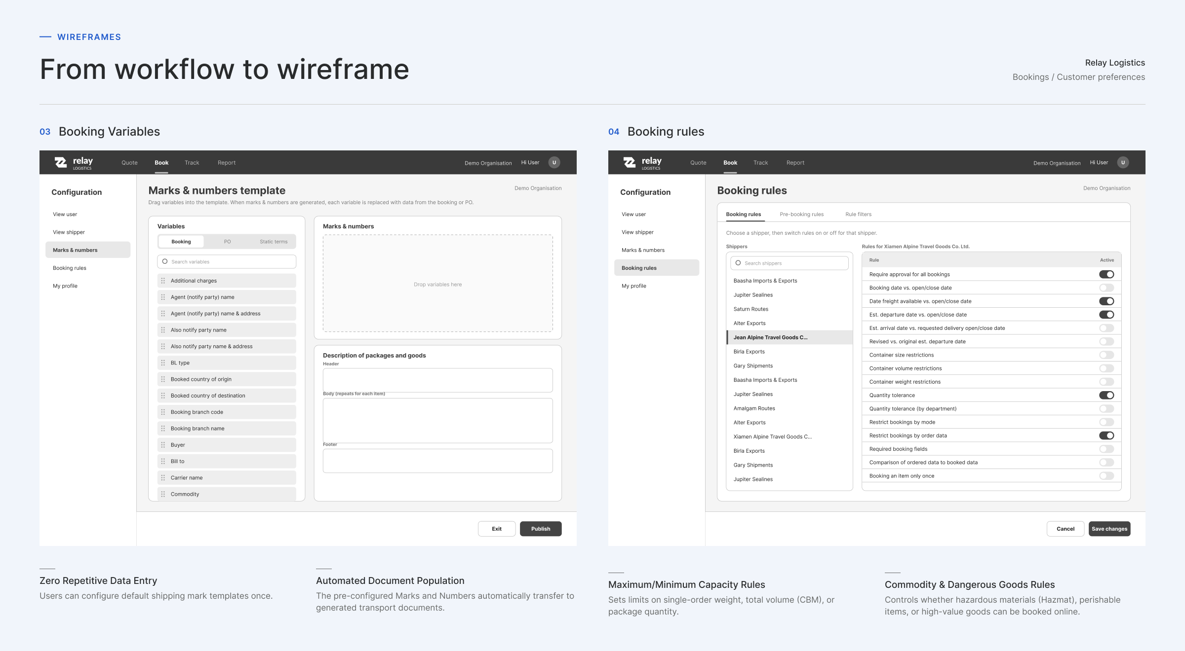Enterprise Order Management Modernization booking interface